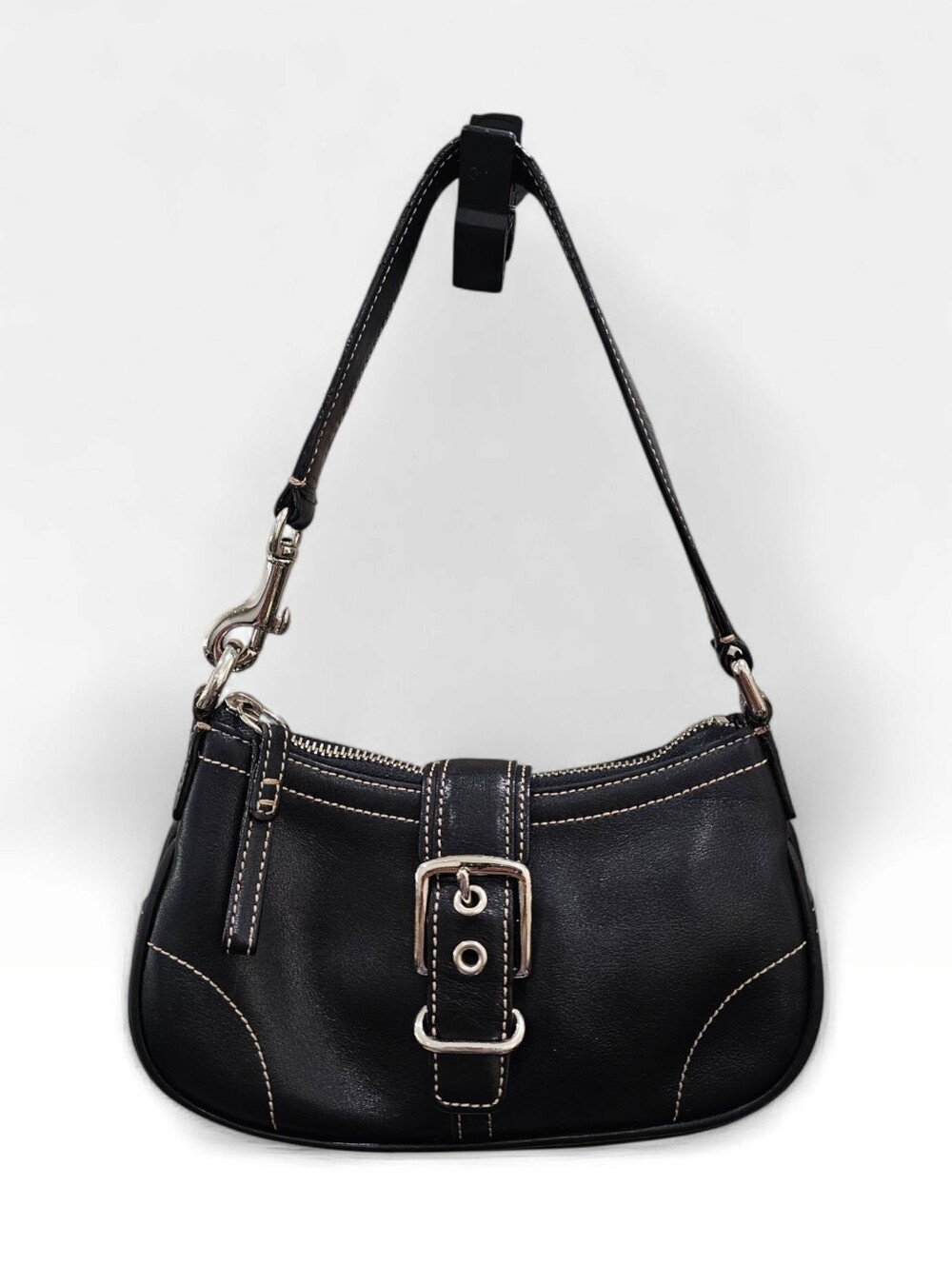 COACH H30-7542 Soho Vintage Mini Black Leather Pouch Bag